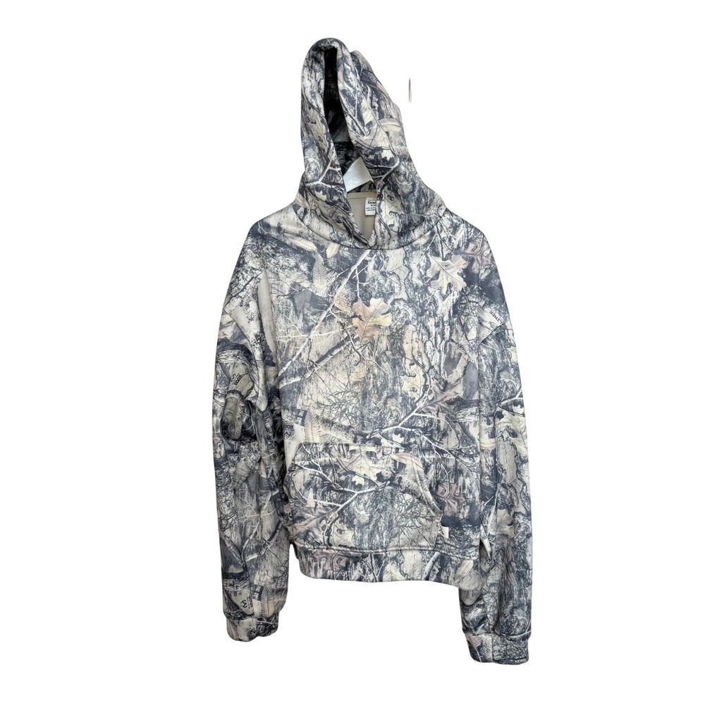Akimbo Realtree Edge Camo Hoodie XXL Gray Tan Fleece Made in USA Streetwear